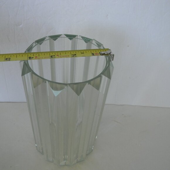 NEW 8" Faceted Glass Prism Hurricane by Valerie PARR HILL CLEAR **MISSING LIGHT - Picture 3 of 5
